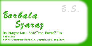 borbala szaraz business card